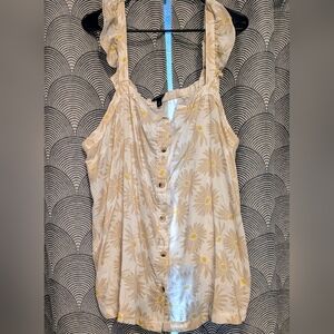 Torrid NWT 3x Gauze Floral Ruffle Tank